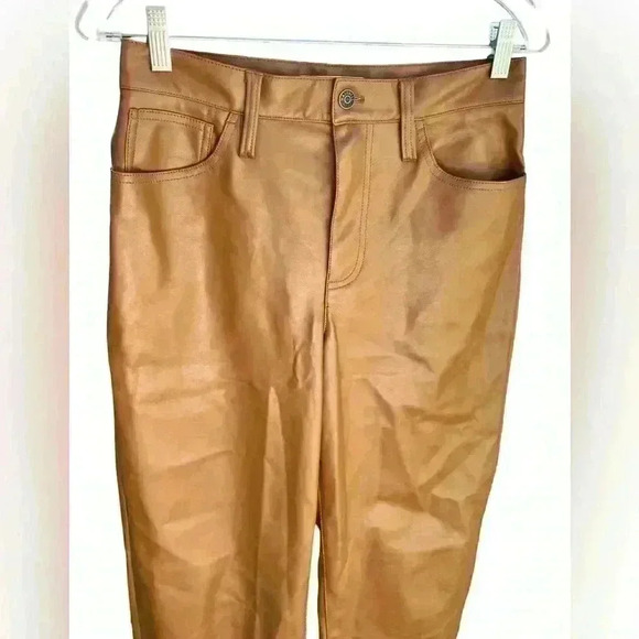 MADEWELL The Perfect Vintage Wide-Leg Pant Faux Leather Edition Tan - Picture 5 of 14